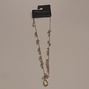 Pale pink purple and gold beaded necklace